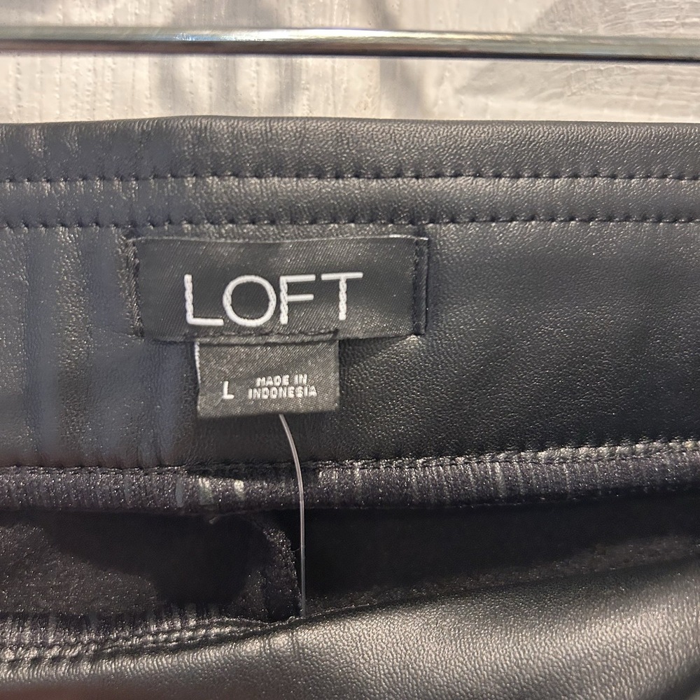 Loft Faux Leather Leggings NWT Size Large Biker Moto - Picture 6 of 7